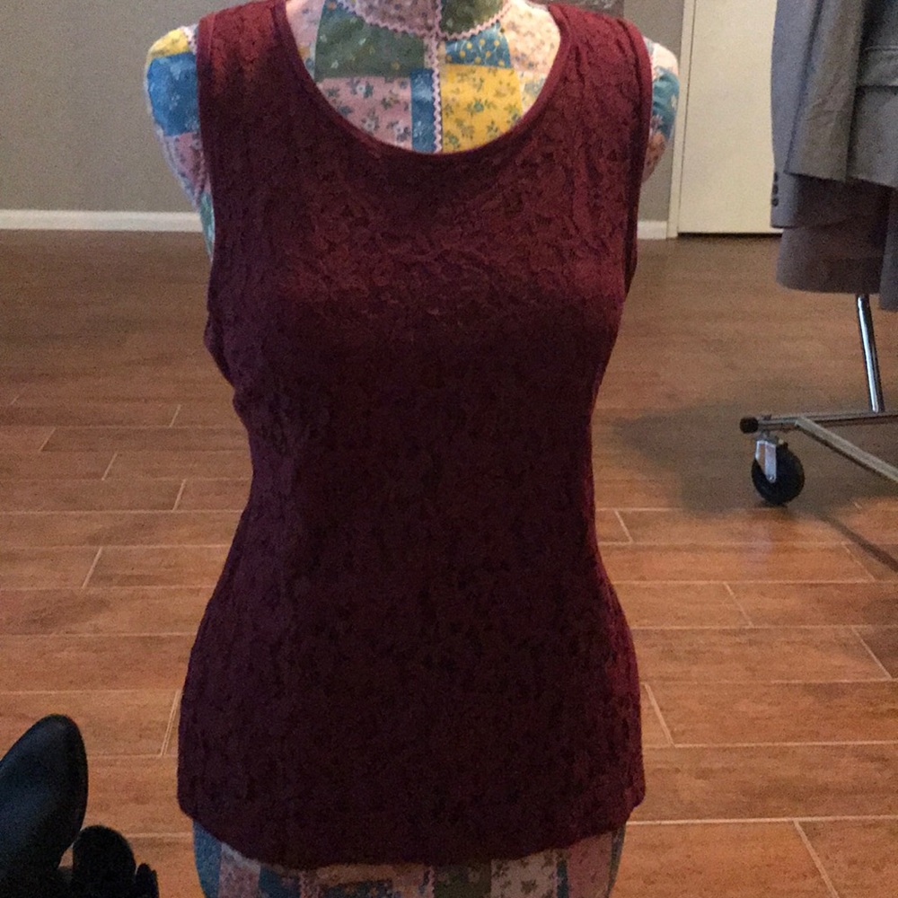Talbots lace sleeveless top